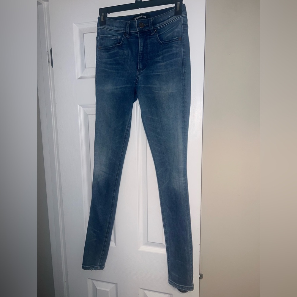 Denim straight jeans  "legging style"